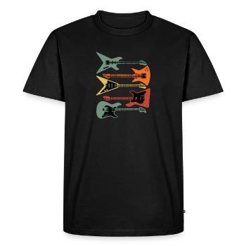 Guitares électriques rétro style vintage - T-shirt Premium bio Homme - noir - Devant - Nico (187cm)