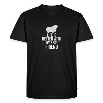 cochon de Guinée - T-shirt Premium bio Homme - noir - Devant - Nico (187cm)