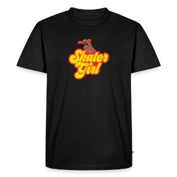 Skater Girl 70s Retro Skateboard Women Gift - Men's Premium Organic T-Shirt - black - Front - Nico (187cm)
