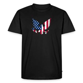 American Eagle Fleur-de-lis Flag French American 4 - T-shirt Premium bio Homme - noir - Devant - Nico (187cm)