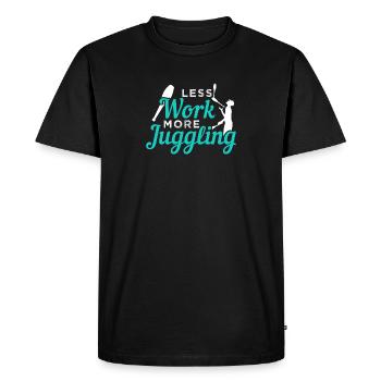 Moins de travail, plus de jonglage - T-shirt Premium bio Homme - noir - Devant - Nico (187cm)