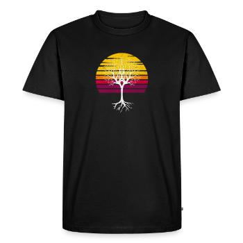 Retro Sun Tree Arbor Day - Men's Premium Organic T-Shirt - black - Front - Nico (187cm)
