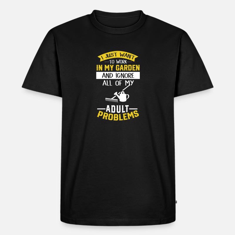 garten - Männer Premium Bio T-Shirt - Schwarz