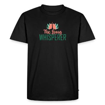 Funny Therapist Gift The Lung - Men's Premium Organic T-Shirt - black - Front - Nico (187cm)