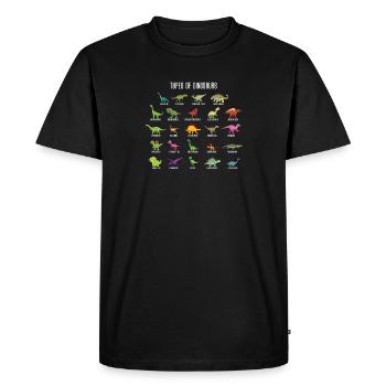 Types de chemise obsédée par dinosaure dinosaure - T-shirt Premium bio Homme - noir - Devant - Nico (187cm)