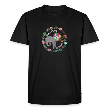 Dont Hurry Be Happy Lazy Sloth Sloth Lazy Cute Slo - Men's Premium Organic T-Shirt - black - Front - Nico (187cm)