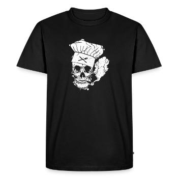 Chemise de cuisinier drôle - T-shirt Premium bio Homme - noir - Devant - Nico (187cm)