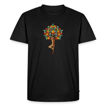 Cadeau de professeur de yoga arbre de yoga - T-shirt Premium bio Homme - noir - Devant - Nico (187cm)