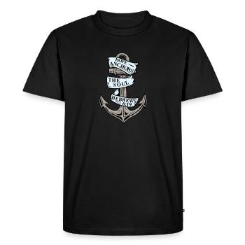Hope Anchors The Soul Hébreux 6:19 Chrétien - T-shirt Premium bio Homme - noir - Devant - Nico (187cm)