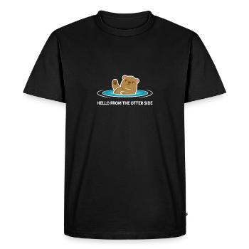 Hello From The Otter Side Joker and Happy Per - Men's Premium Organic T-Shirt - black - Front - Nico (187cm)