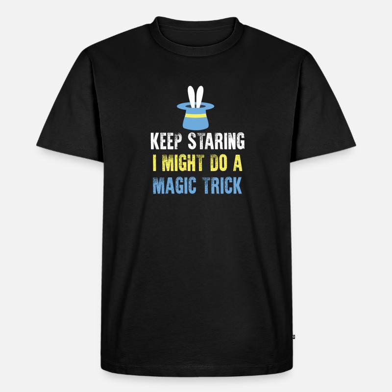 Zauberer Magier Hase - Männer Premium Bio T-Shirt - Schwarz