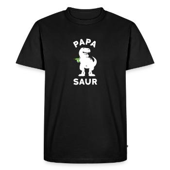Cadeau pour papa papa, papasaur dinosaures - T-shirt Premium bio Homme - noir - Devant - Nico (187cm)