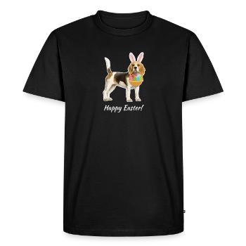 Easter Beagle Dog with Bunny Ears - Men's Premium Organic T-Shirt - black - Front - Nico (187cm)