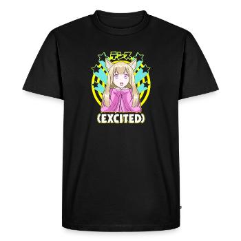 Anime Fille Japonaise Manga Visage Excité Mignon Otaku - T-shirt Premium bio Homme - noir - Devant - Nico (187cm)