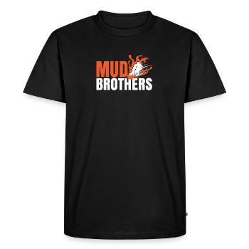 Chemises Mud Run pour homme | Chemises d'équipe Mud Run - T-shirt Premium bio Homme - noir - Devant - Nico (187cm)
