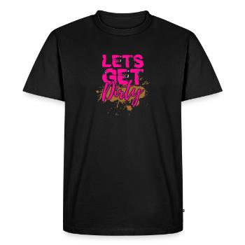 Chemises Mud Run pour femme Rose | Filles Pink Mud Run - T-shirt Premium bio Homme - noir - Devant - Nico (187cm)