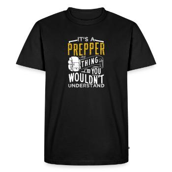 Prepping Prepper - T-shirt Premium bio Homme - noir - Devant - Nico (187cm)
