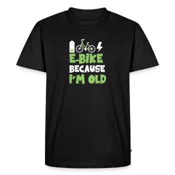 pension de vélo électrique - T-shirt Premium bio Homme - noir - Devant - Nico (187cm)