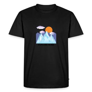Camping camping-car randonnée randonnée mont montagne en plein air - T-shirt Premium bio Homme - noir - Devant - Nico (187cm)