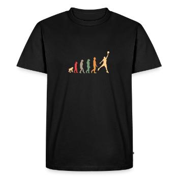 vintage, retro evolution basketball basket with dunk - Men's Premium Organic T-Shirt - black - Front - Nico (187cm)