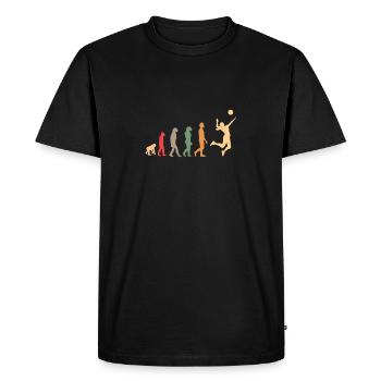 Vintage retro volleyball sporter, in evolution - Men's Premium Organic T-Shirt - black - Front - Nico (187cm)