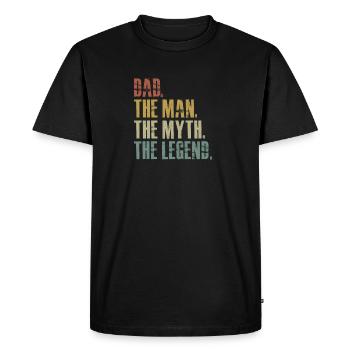 DAD THE MAN THE MYTH THE LEGEND VINTAGE - Men's Premium Organic T-Shirt - black - Front - Nico (187cm)