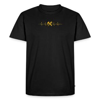 Forgeron Heartbeat - Forge - Forgeron - T-shirt Premium bio Homme - noir - Devant - Nico (187cm)