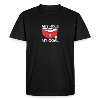 Bière-pong - T-shirt Premium bio Homme - noir - Devant - Nico (187cm)