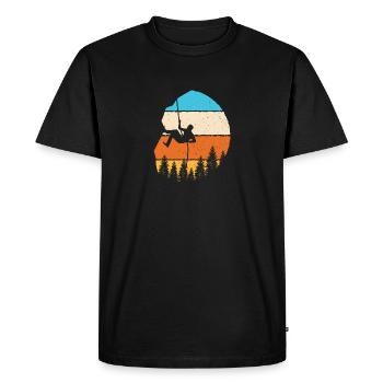 Grimpeur escalade rocher - T-shirt Premium bio Homme - noir - Devant - Nico (187cm)
