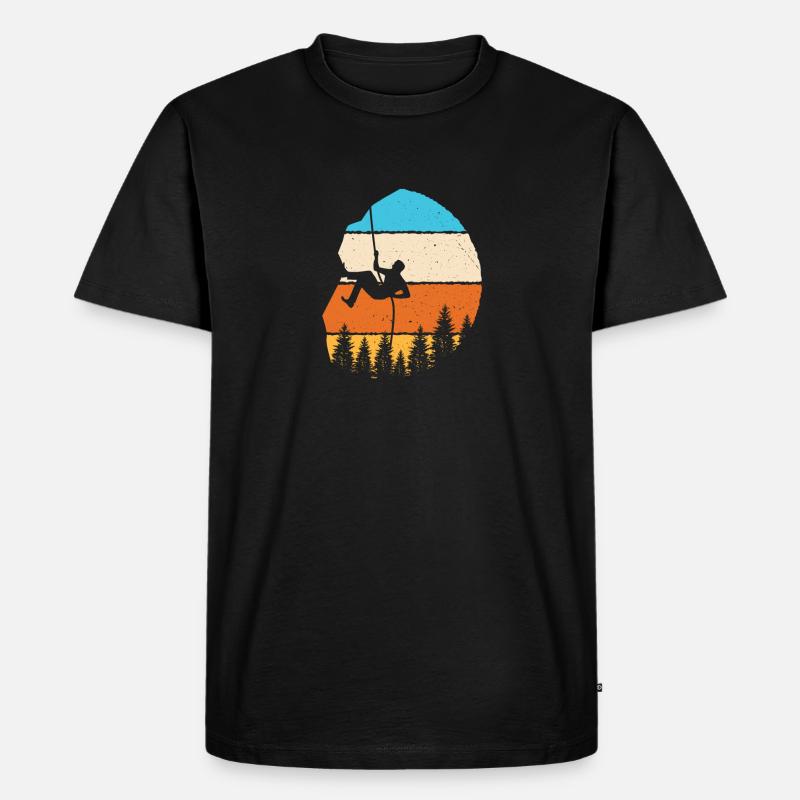 Kletterer Klettern Bouldern - Männer Premium Bio T-Shirt - Schwarz
