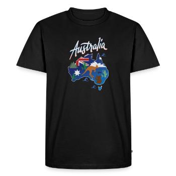 Travel Australia Fun Aussie Map Gift Design Idea - Men's Premium Organic T-Shirt - black - Front - Nico (187cm)