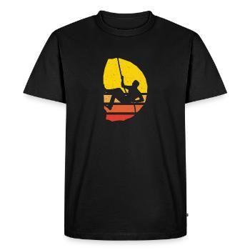 Grimpeur escalade rocher - T-shirt Premium bio Homme - noir - Devant - Nico (187cm)