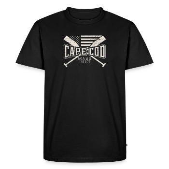 Cape Cod Nautical Vintage Style Gift Idea USA - Men's Premium Organic T-Shirt - black - Front - Nico (187cm)