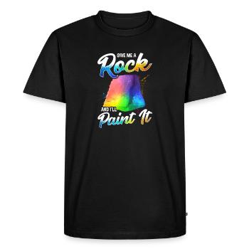 Artistic Give Me a Rock And I'll Paint It Painter - Men's Premium Organic T-Shirt - black - Front - Nico (187cm)