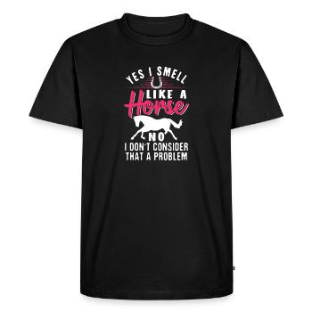 Smell like horse - Men's Premium Organic T-Shirt - black - Front - Nico (187cm)