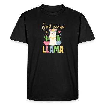 Karma Lama - Men's Premium Organic T-Shirt - black - Front - Nico (187cm)