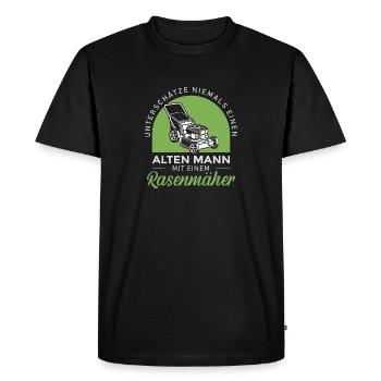 Lawn Whisperer Hobby Gardener Groundskeeper Greenkeeper - Men's Premium Organic T-Shirt - black - Front - Nico (187cm)