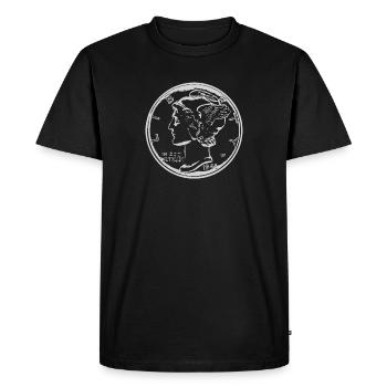 Mercury dime - coin collector - numismatist gift - Men's Premium Organic T-Shirt - black - Front - Nico (187cm)