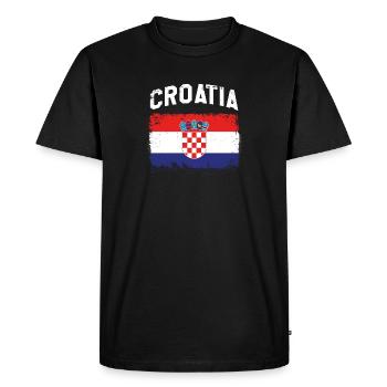 Croatie Croatie Hrvastka drapeau drapeau croate - T-shirt Premium bio Homme - noir - Devant - Nico (187cm)