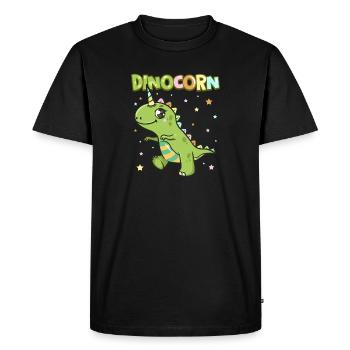 Dinosaure mignon Dinosaure et Licorne Unisaur - T-shirt Premium bio Homme - noir - Devant - Nico (187cm)