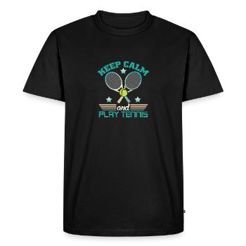 Conception de chemise de sport de jeu de tennis - T-shirt Premium bio Homme - noir - Devant - Nico (187cm)