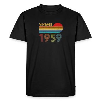 61e cadeau d'anniversaire vintage 1959 vintage - T-shirt Premium bio Homme - noir - Devant - Nico (187cm)