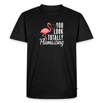 Flamingo Flamazing gift - Men's Premium Organic T-Shirt - black - Front - Nico (187cm)