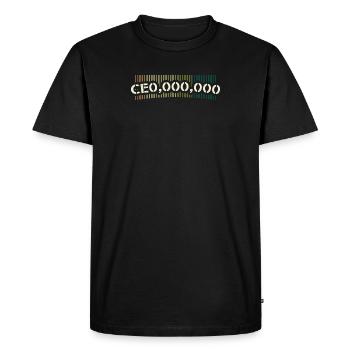 Owner CEO motif - Men's Premium Organic T-Shirt - black - Front - Nico (187cm)