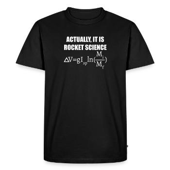 Actually it is rocket science Tsiolkovsky Rocket - Men's Premium Organic T-Shirt - black - Front - Nico (187cm)