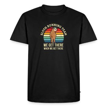 Chemise de course drôle - Cadeaux de coureur drôle - Paresseux L - T-shirt Premium bio Homme - noir - Devant - Nico (187cm)