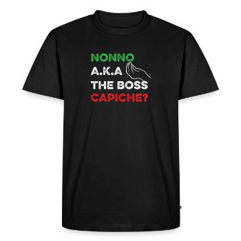 Funny Italian Shirt - The Boss Shirt - Funny Itali - Men's Premium Organic T-Shirt - black - Front - Nico (187cm)