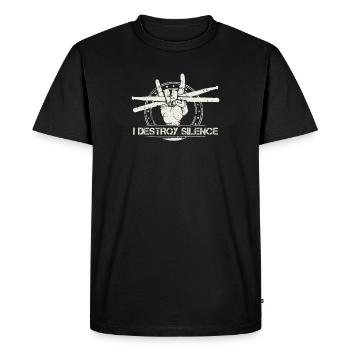 Conception drôle de batteur | Percussion cadeau musicien - T-shirt Premium bio Homme - noir - Devant - Nico (187cm)