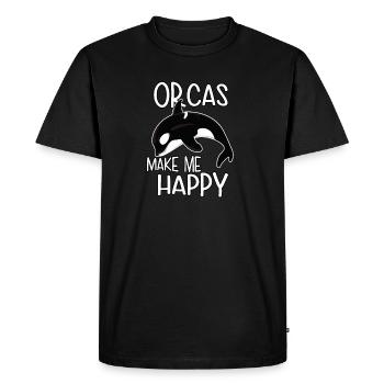 Les orques me rendent heureux. Orque épaulard - T-shirt Premium bio Homme - noir - Devant - Nico (187cm)