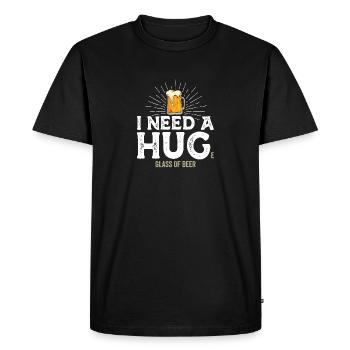 I Need A Huge Glass Of Beer Funny Drinking - Men's Premium Organic T-Shirt - black - Front - Nico (187cm)
